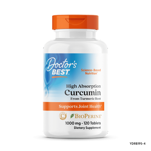Doctor's Best Curcumin From Turmeric Root with C3 Complex & BioPerine, Non-GMO, Gluten Free, Soy Free, Joint Support, 1000 mg, 120 Tablets