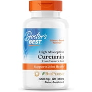 Doctor's Best Curcumin From Turmeric Root with C3 Complex & BioPerine, Non-GMO, Gluten Free, Soy Free, Joint Support, 1000 mg, 120 Tablets