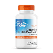 Doctors Best Digestive Health Probiotic 2 Billion with LactoSpore, Non-GMO, Vegan, Gluten Free, Soy Free, 60 Veggie Caps