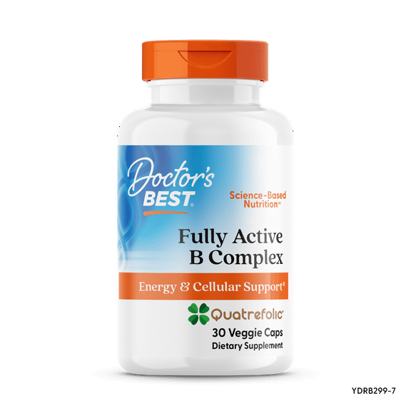 Doctor's Best Fully Active B Complex, Non-GMO, Gluten Free, Vegan, Soy Free, Supports Energy Production, 30 Veggie Caps