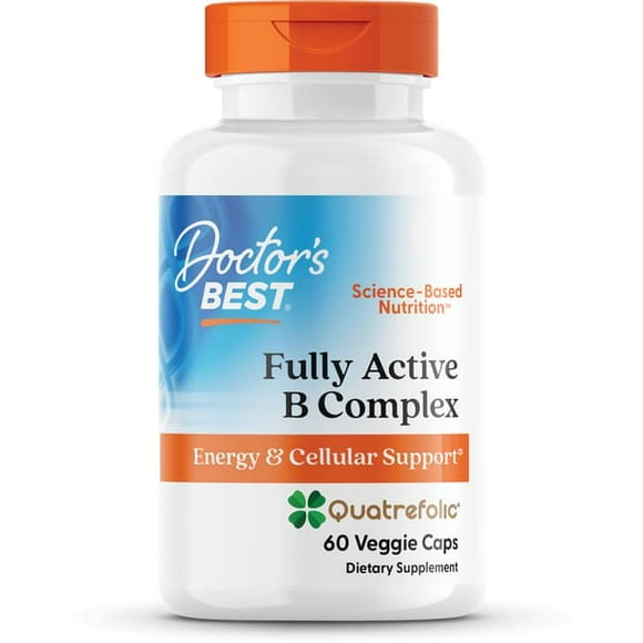 Doctor's Best Fully Active B Complex with Quatrefolic 60 Veg Caps