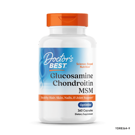 Doctor's Best Glucosamine Chondroitin MSM with OptiMSM Capsules, 360 Ct