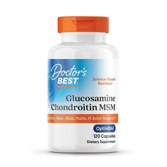 Doctor's Best Glucosamine Chondroitin MSM with OptiMSM, Joint Support, Non-GMO, Gluten Free, Soy Free, 120 Caps