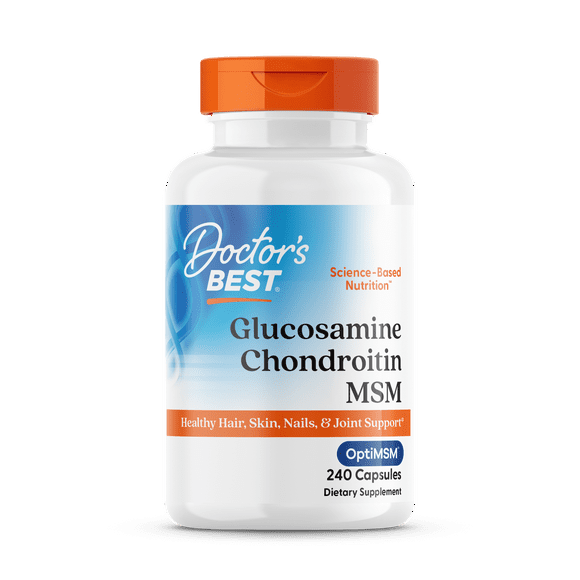 Doctor's Best Glucosamine Chondroitin MSM with OptiMSM, Joint Support, Non-GMO, Gluten Free, Soy Free, 240 Caps