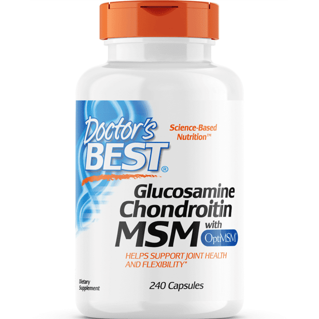 Doctor's Best Glucosamine Chondroitin MSM with OptiMSM, Joint Support, Non-GMO, Gluten Free, Soy Free, 240 Caps