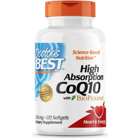 Doctor's Best High Absorption CoQ10 + BioPerine Softgels,100 Mg, 120 Ct