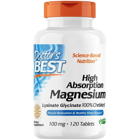 Doctor's Best High Absorption Magnesium 100 mg, 120 Tablets