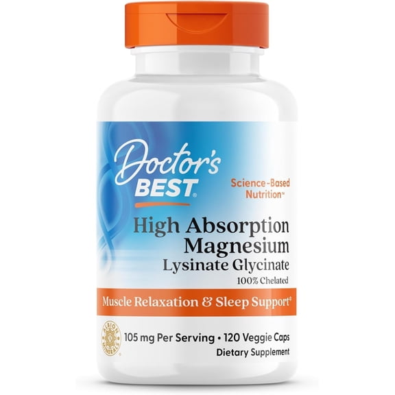 Doctor's Best High Absorption Magnesium, 120 Veggie Caps (52.5 mg per Capsule)