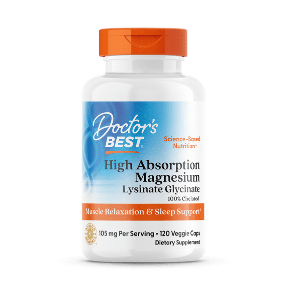 Doctor's Best High Absorption Magnesium, 120 Veggie Caps (52.5 mg per Capsule)