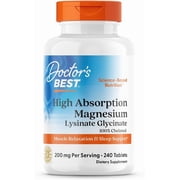 Doctors Best High Absorption Magnesium Tablets, 100 Mg, 240 Ct