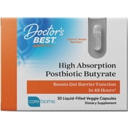 Doctors Best High Absorption Postbiotic Butyrate, 30 Liquid-Filled Veggie Capsules 300 mg per Capsule