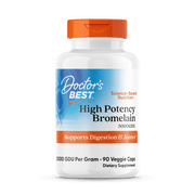 Doctor's Best High Potency Bromelain 3000 GDU, Non-GMO, Gluten Free, Joint Support, 90 Veggie Caps