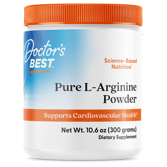 Doctor's Best L-Arginine Powder, Non-GMO, Vegan, Gluten Free, Soy Free, Helps Promote Muscle Growth, 300 Grams