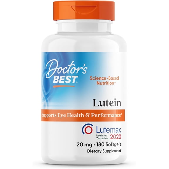 Doctor's Best Lutein featuring Lutemax, Non-GMO, Gluten Free, Soy Free, Eye Health, 20 mg, 180 caps
