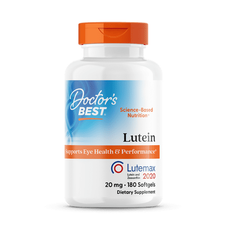 Doctor's Best Lutein featuring Lutemax, Non-GMO, Gluten Free, Soy Free, Eye Health, 20 mg, 180 caps