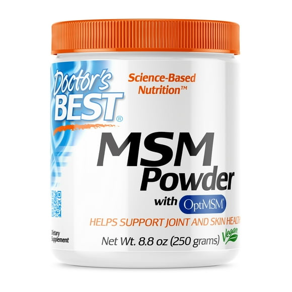 Doctor's Best MSM Powder with OptiMSM, Non-GMO, Vegan, Gluten Free, Soy Free, 250 Grams