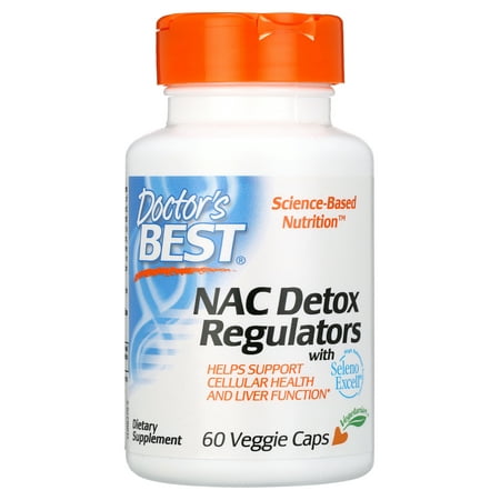 Doctor's Best NAC Detox Regulators with Seleno Excell, Non-GMO, Vegetarian, Gluten Free, Soy Free, 60 Veggie Caps