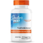 Doctor's Best Nattokinase 2,000 Fu, Non-GMO, Gluten Free, Vegan, Supports Cardiovascular and Circulatory Health, 90 Veggie Caps