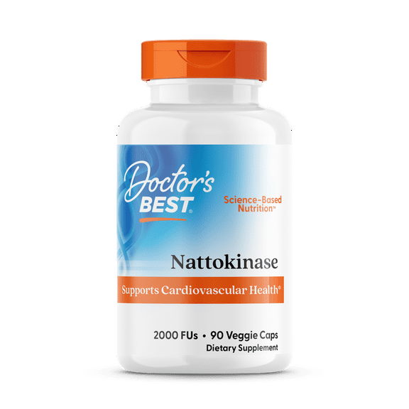 Doctor's Best Nattokinase 2,000 Fu, Non-GMO, Gluten Free, Vegan, Supports Cardiovascular and Circulatory Health, 90 Veggie Caps