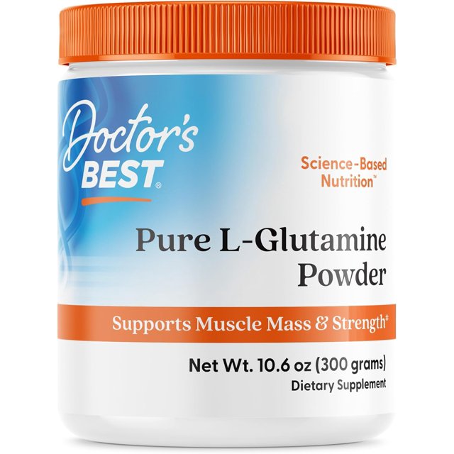 Doctor's Best Pure LGlutamine Powder, Supports Muscle Mass, Strength