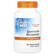 Doctors Best Quercetin Bromelain, Non-GMO, Vegan, Gluten Free, Soy Free, Immune Support, 180 Veggie Caps