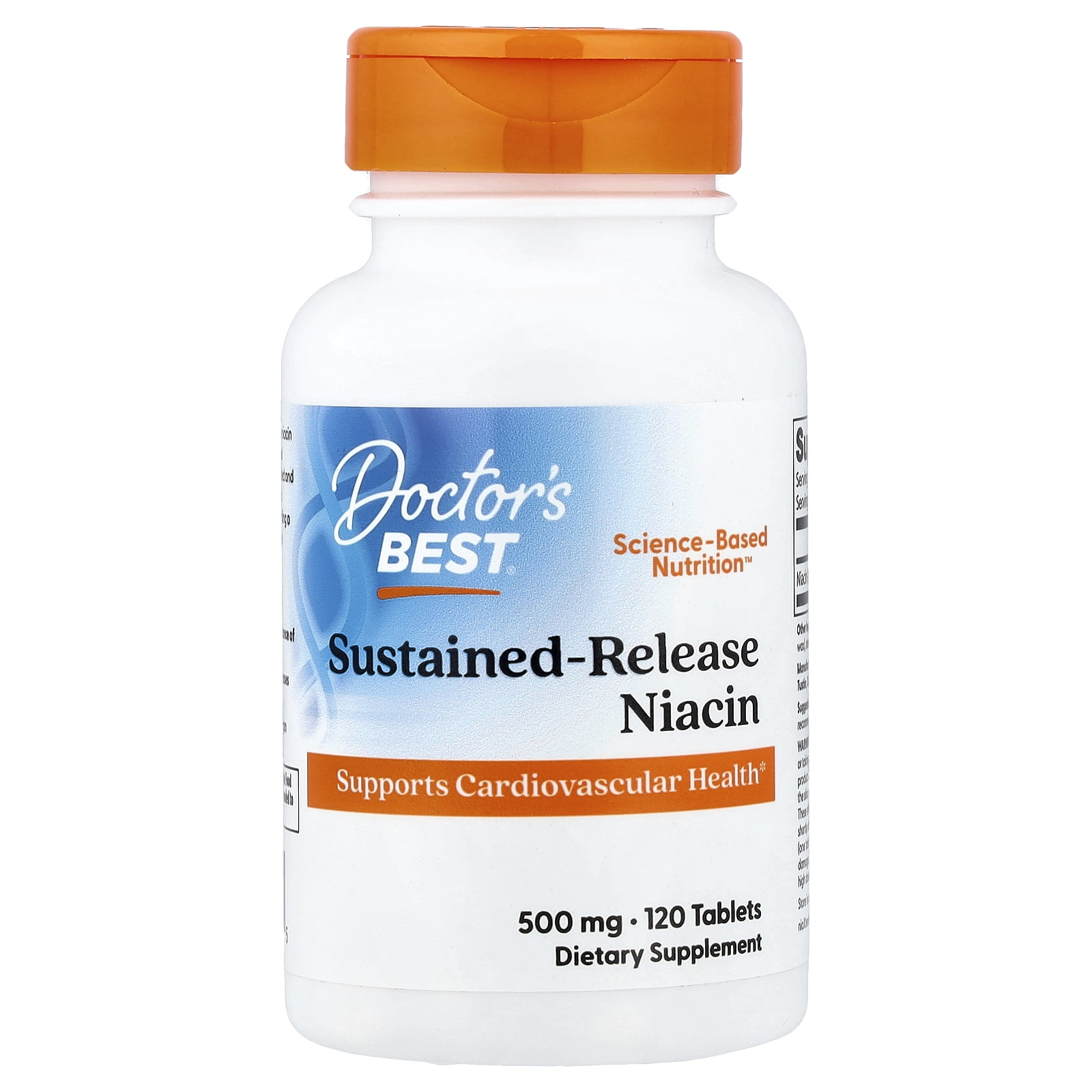 Doctor's Best Time-release Niacin with niaxtend, Non-GMO, Vegan, Gluten Free, 500 mg, 120 Tablets