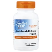 Doctor's Best Time-release Niacin with niaxtend, Non-GMO, Vegan, Gluten Free, 500 mg, 120 Tablets