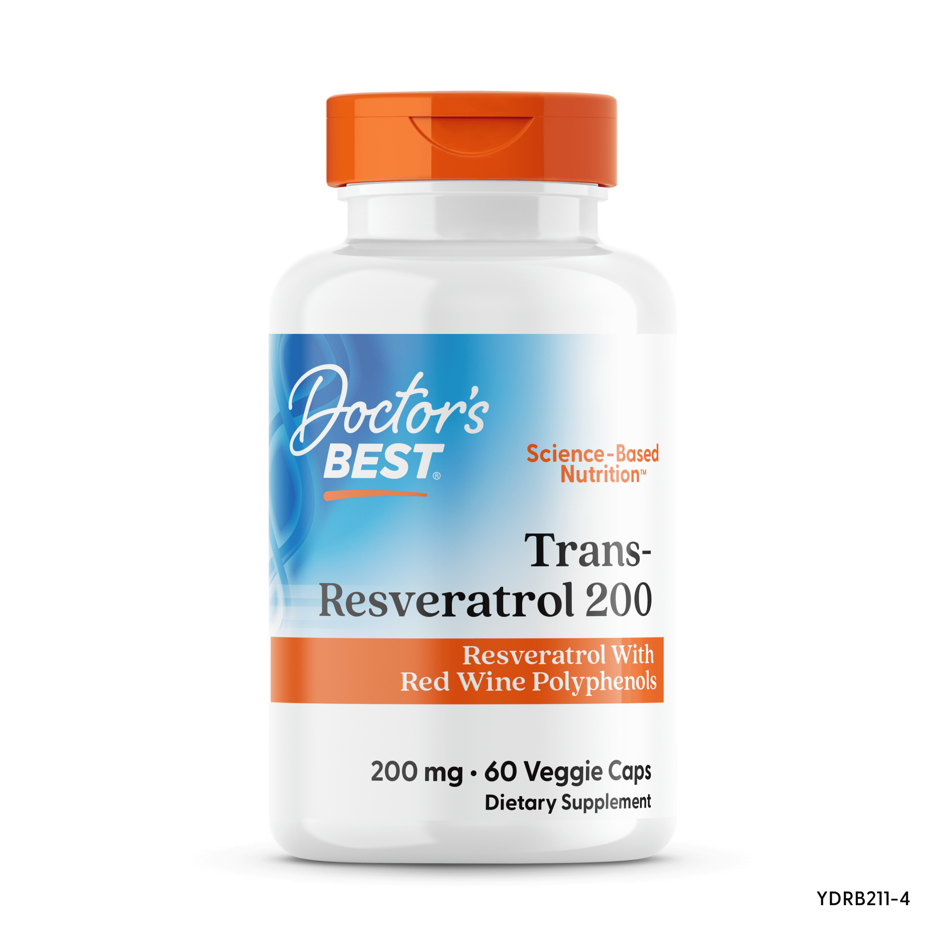 Doctor's Best Trans-Resveratrol with ResVinol, Non-GMO, Vegan, Gluten Free, Soy Free, 200 mg, 60 Veggie Caps