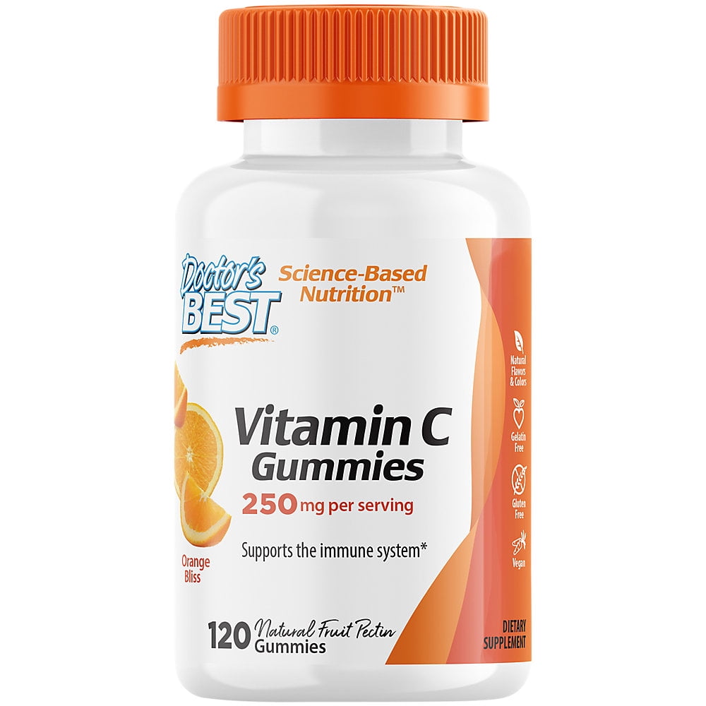 Doctor's Best Vitamin C Fruit Pectin Gummies, 250mg per Serving, Vegan
