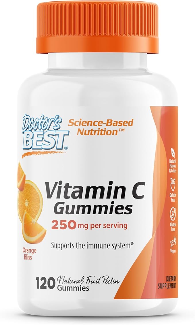 Doctor's Best, Vitamin C Gummies 250mg per Serving Great Tasting Immune