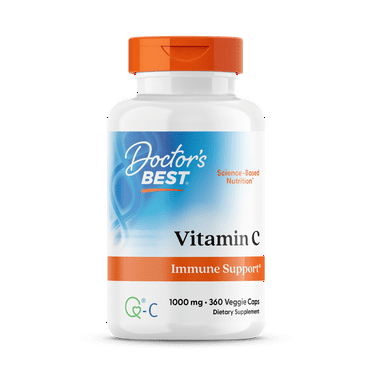 Doctor's Best Vitamin C with Quali-C 1000 mg, Non-GMO, Vegan, Gluten Free, Soy Free, Sourced From Scotland, 360 Veggie Caps