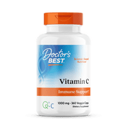 Doctors Best Vitamin C with Quali-C 1000 mg, Non-GMO, Vegan, Gluten Free, Soy Free, Sourced From Scotland, 360 Veggie Caps