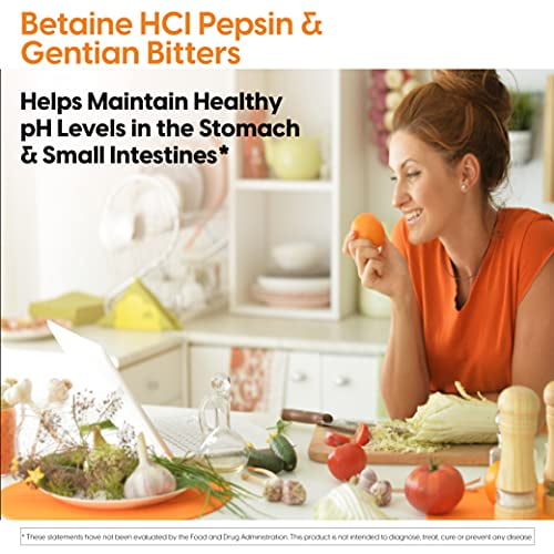 Doctor's Betaine HCI Pepsin & Gentian Bitters, Digestive Enzymes for Protein Breakdown