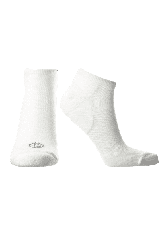 Compression Low Cut Socks for Plantar Fasciitis & Arch Support for Men & Women, 10-20 mmHg Compression, 1 Pair, White, Large