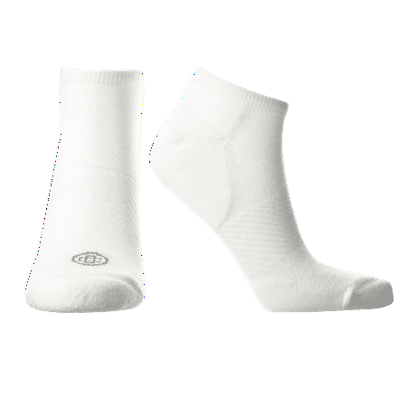 Doctor's Choice Compression Low Cut Socks for Plantar Fasciitis & Arch Support for Men & Women, 10-20 mmHg Compression, 1 Pair, White, Medium