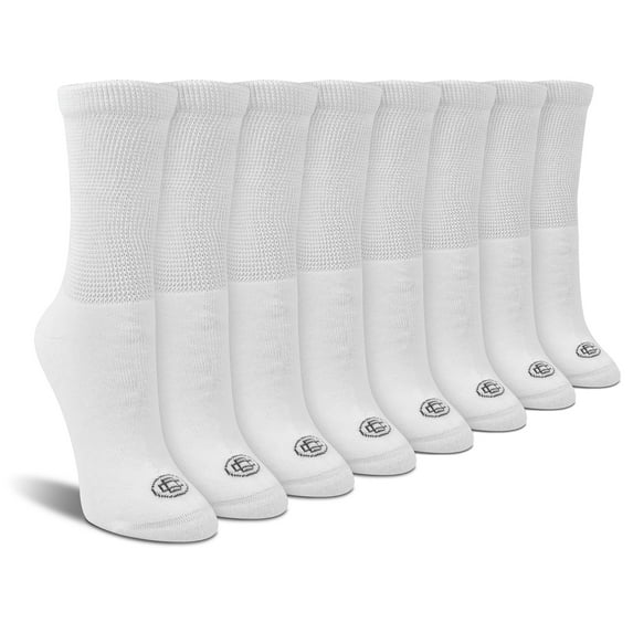 Doctor's Choice Diabetic Full Cushion Crew Women's Socks, Medium, Women's Shoe Size 6-10, 4 Pack