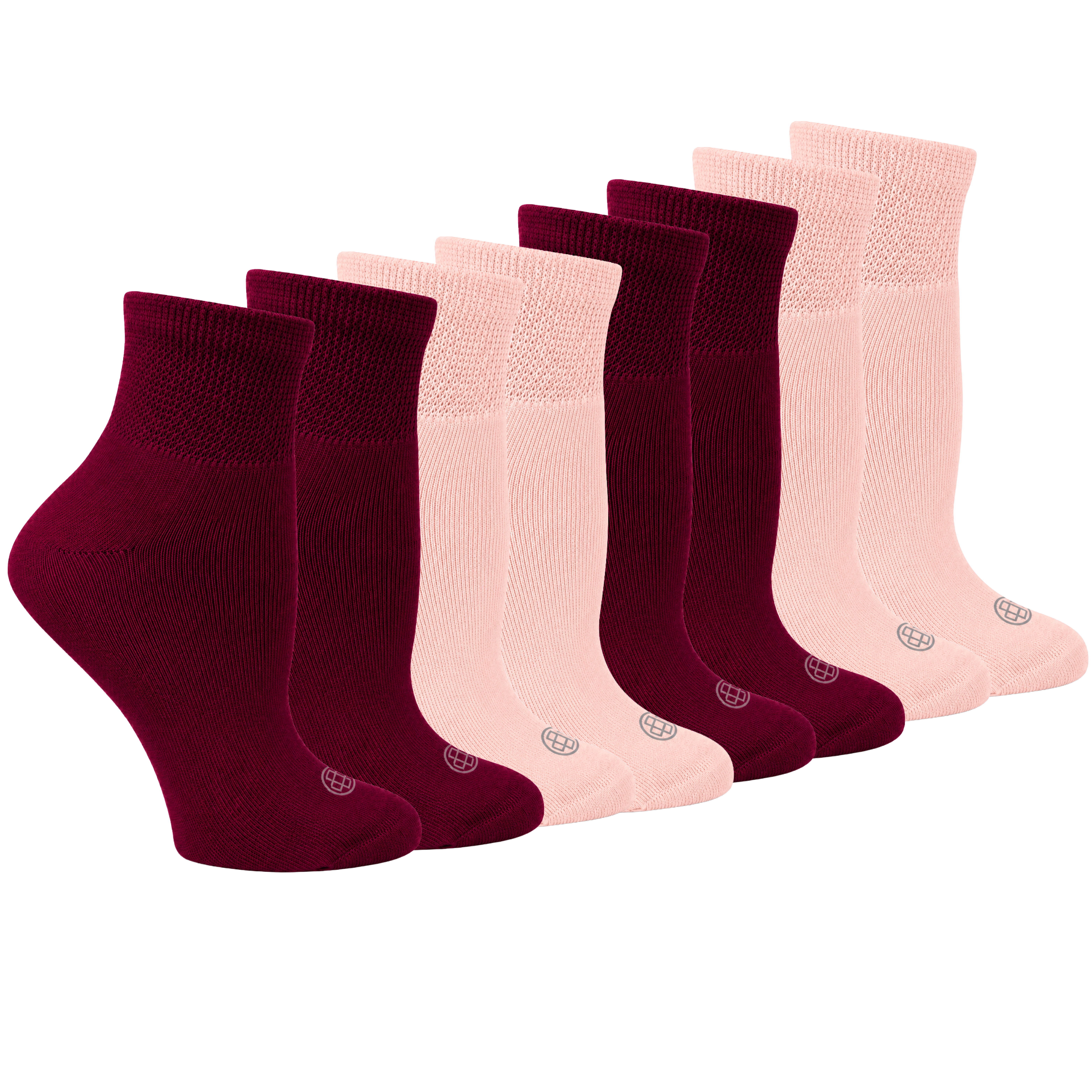 Doctor's Choice Diabetic Full Cushion Quarter Women's Socks, Medium, Women's Shoe Size 6-10, 4 Pack