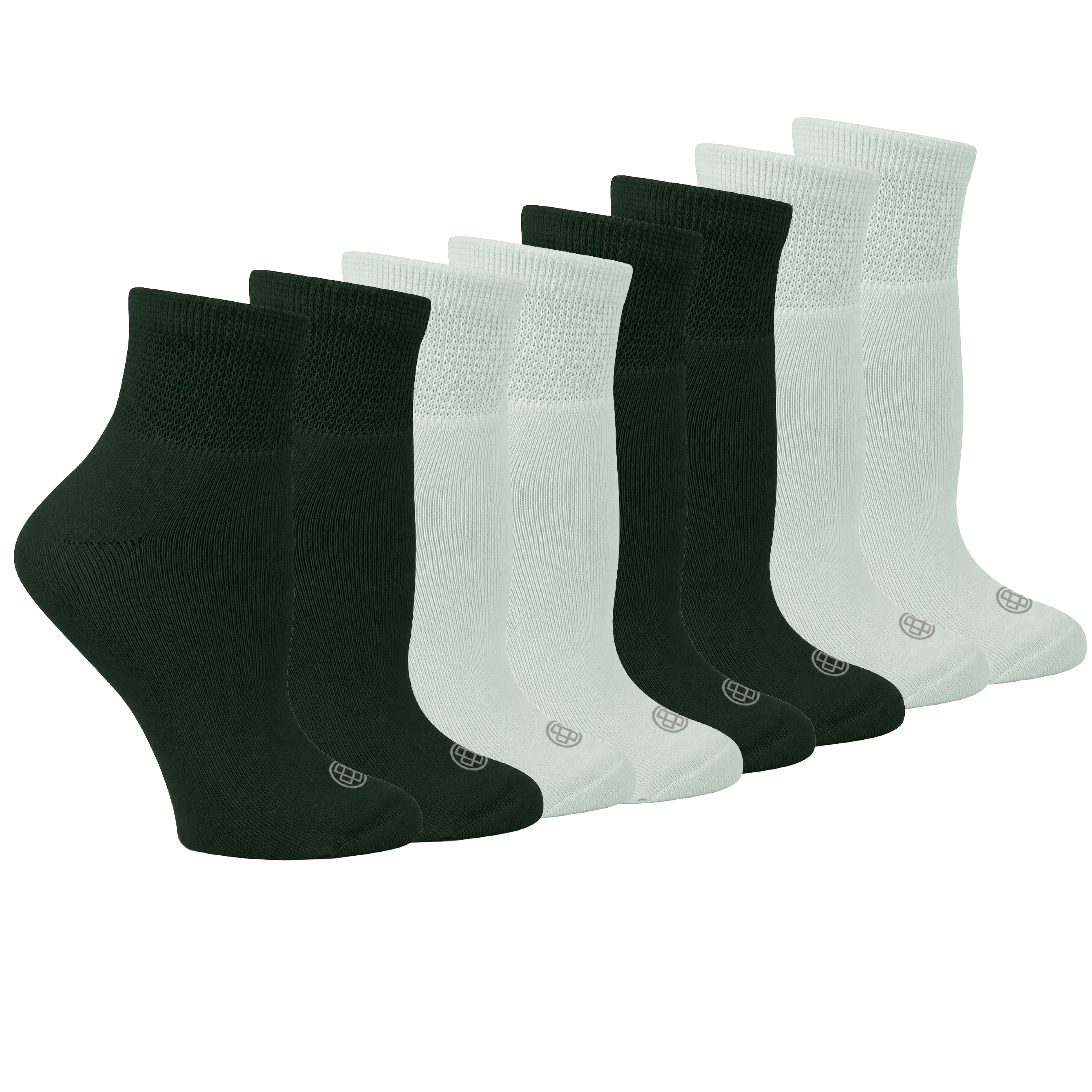 Doctor's Choice Diabetic Full Cushion Quarter Women's Socks, Medium, Women's Shoe Size 6-10, 4 Pack