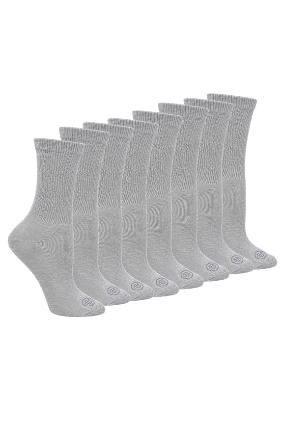 Diabetic Full Cushion Crew Women's Socks, Medium, Women's Shoe Size 6-10, 4 Pack