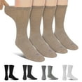thumbnail image 1 of Doctor's Choice Diabetic Socks for Men and Women, Seamless Socks with Non Binding Top, 4 Pairs, Large Mens Shoe Size 8-12, Womens XL Shoe Size 10-13, Tan, 1 of 5