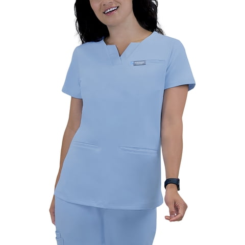 Pro Fit Antimicrobial Moisture Wicking Women's Scrub Top, 3 Pockets, Sizes S - XXXL