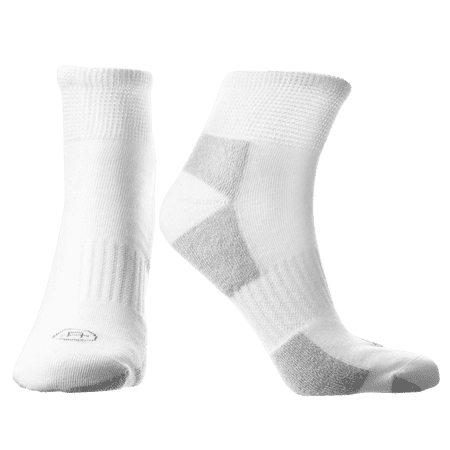 Doctor's Choice Sore Toes Quarter Socks, Non-Binding, Half-Cushioned, & Seamless Toe, For Hammer Toes, Mallet Toes, Claw Toes, Corns, Calluses, 2 Pairs, Large, White, Men's Shoe Size 8-12