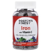 Doctors Finest Iron with Vitamin C, Grape, 60 Gummies