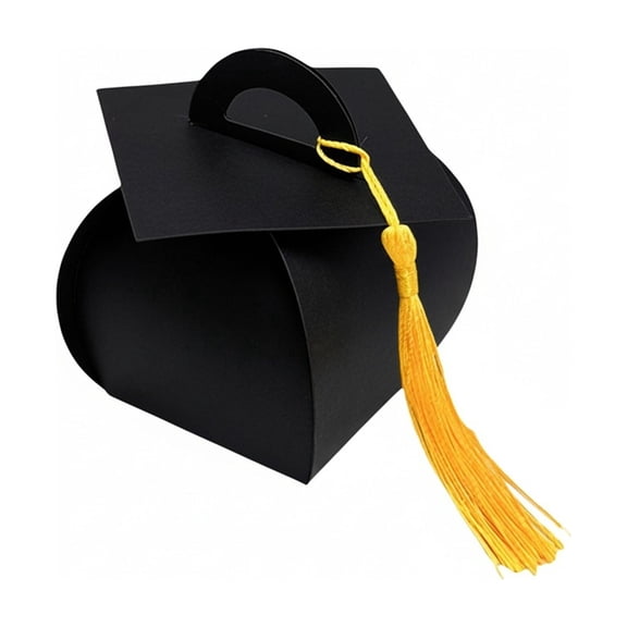 Doctoral Cap Packaging Bachelors Cap Graduation Party Candy Paper Box For Celebration Black