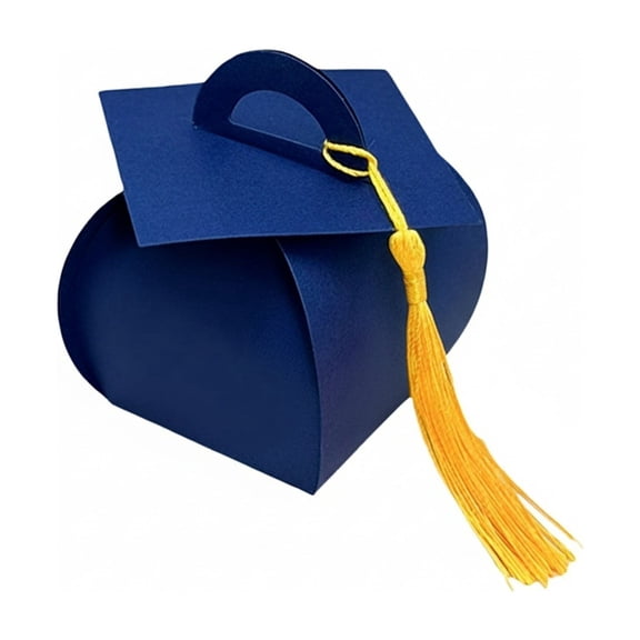 Doctoral Cap Packaging Bachelors Cap Graduation Party Candy Paper Box For Celebration Blue