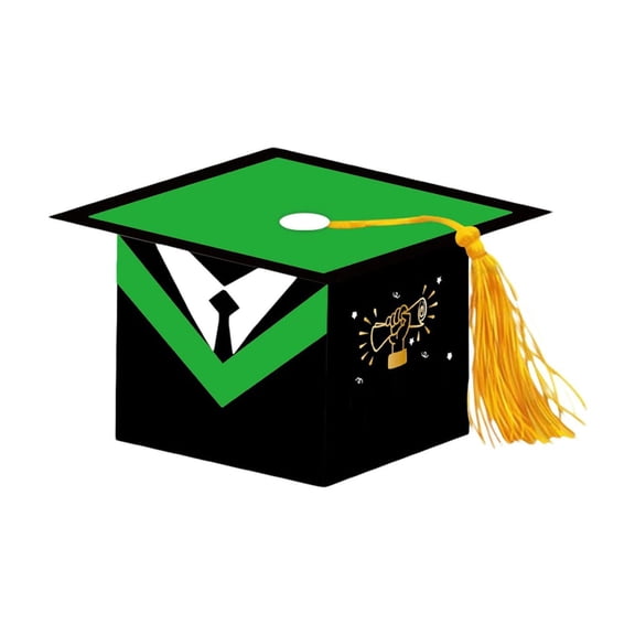 Doctoral Cap Packaging Bachelors Cap Graduation Party Candy Paper Box For Celebration Green