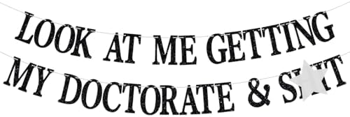 Just Call Me Dr Banner Graduation Banner - Doctorate Degree Party Decor, Glitter Letters, DIY Hanging Sign