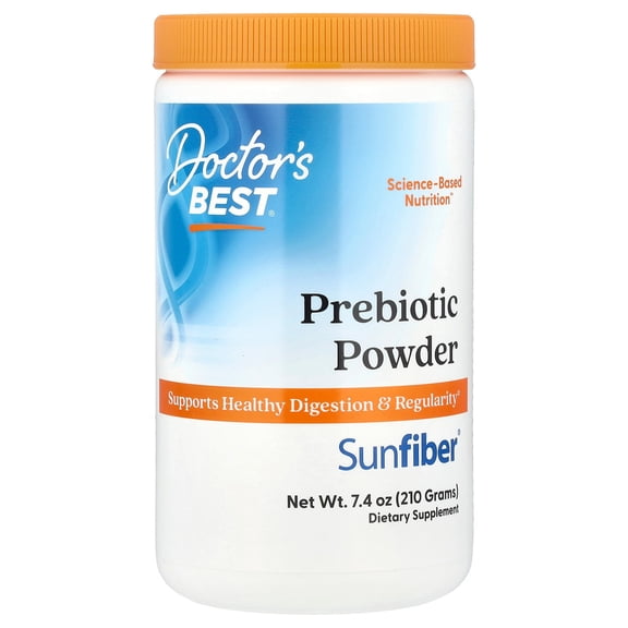 Doctors Best Prebiotic Powder Sunfiber 7.4 oz (210 Grams) Powder