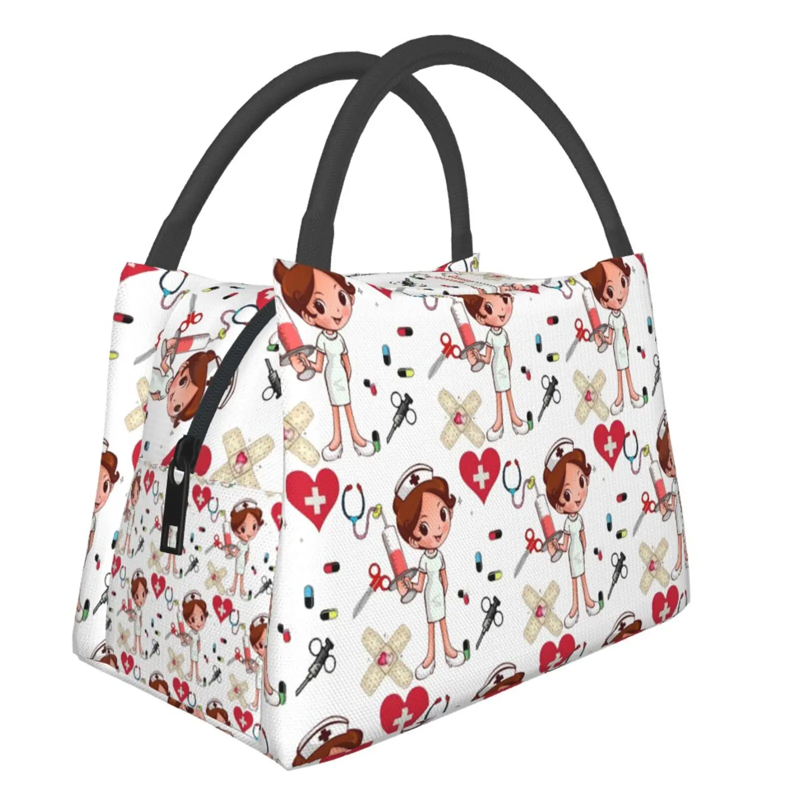Doctors Nurse Print Thermal Lunch Bag Women Portable Insulated Cooler Bag Picnic Office Reusable P462aaapked Lunch Box Bags