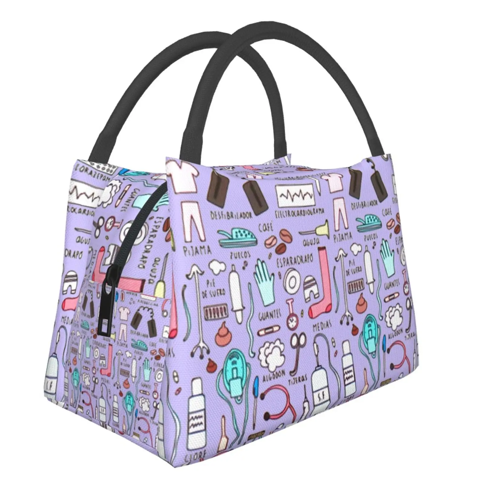 Doctors Nurse Print Thermal Lunch Bag Women Portable Insulated Cooler Bag Picnic Office Reusable P462aaapked Lunch Box Bags
